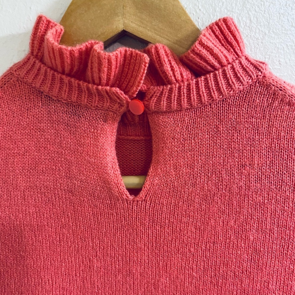 J. Crew Women's Pink Ruffle Neck Sweater XS - Picture 7 of 7